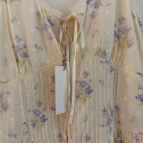 LoveShackFancy Light Yellow and Lavender Floral Dress - Picture 3 of 9